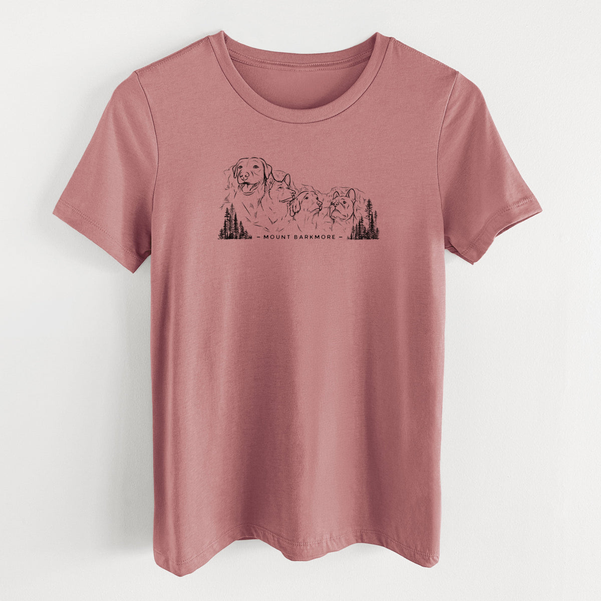 Mount Barkmore - Dog Tribute - Women's Lightweight Relaxed Fit 100% Cotton Crewneck