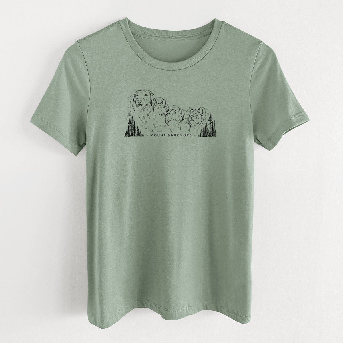 Mount Barkmore - Dog Tribute - Women's Lightweight Relaxed Fit 100% Cotton Crewneck