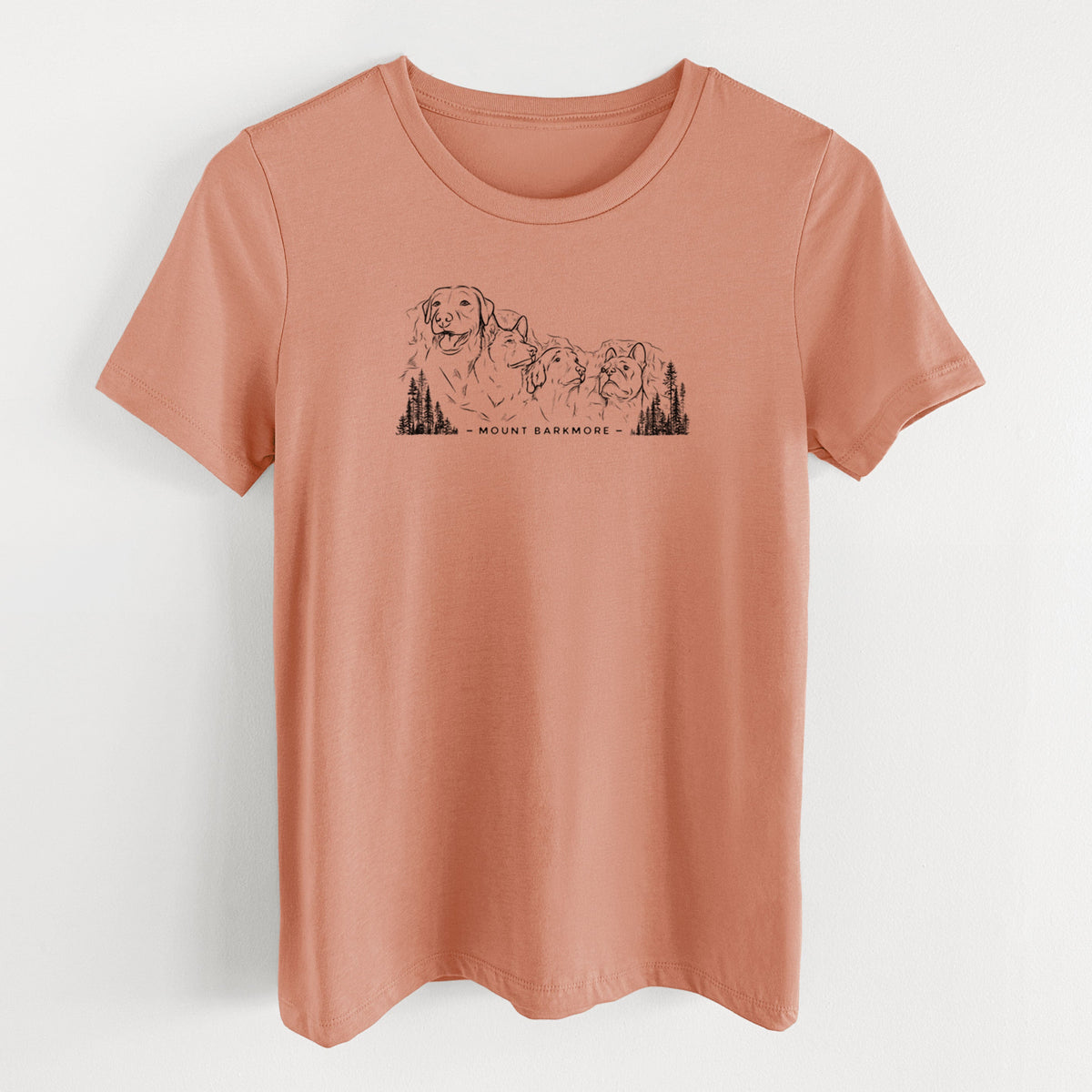 Mount Barkmore - Dog Tribute - Women's Lightweight Relaxed Fit 100% Cotton Crewneck