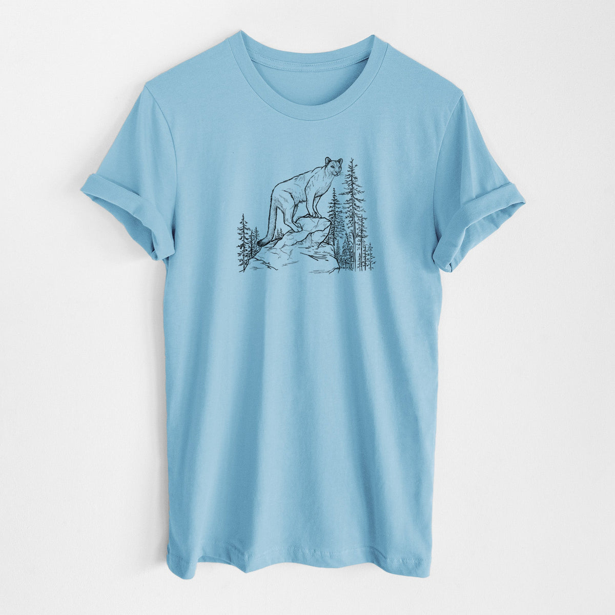 Mountain Lion - Puma concolor - Lightweight 100% Cotton Unisex Crewneck