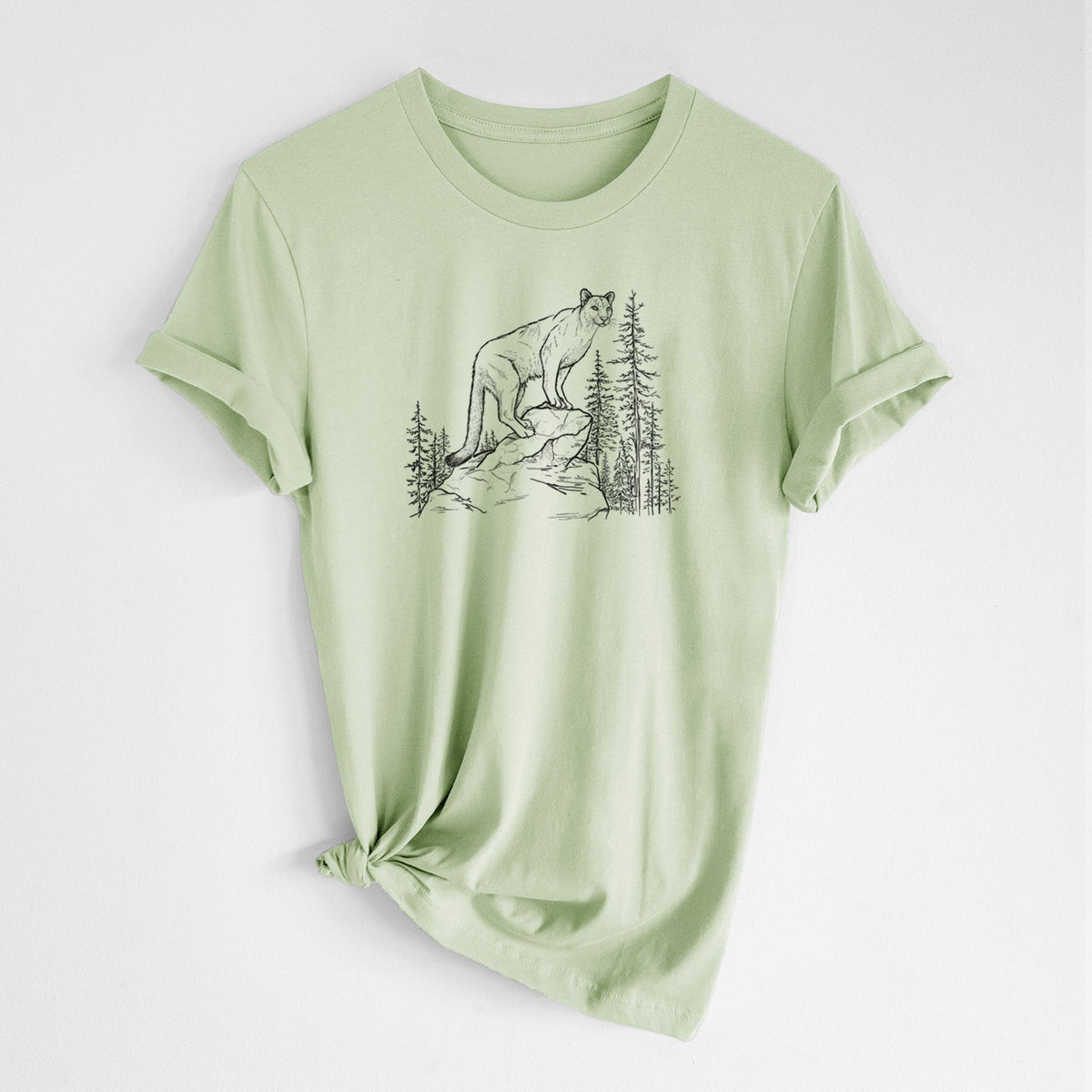 Mountain Lion - Puma concolor - Lightweight 100% Cotton Unisex Crewneck
