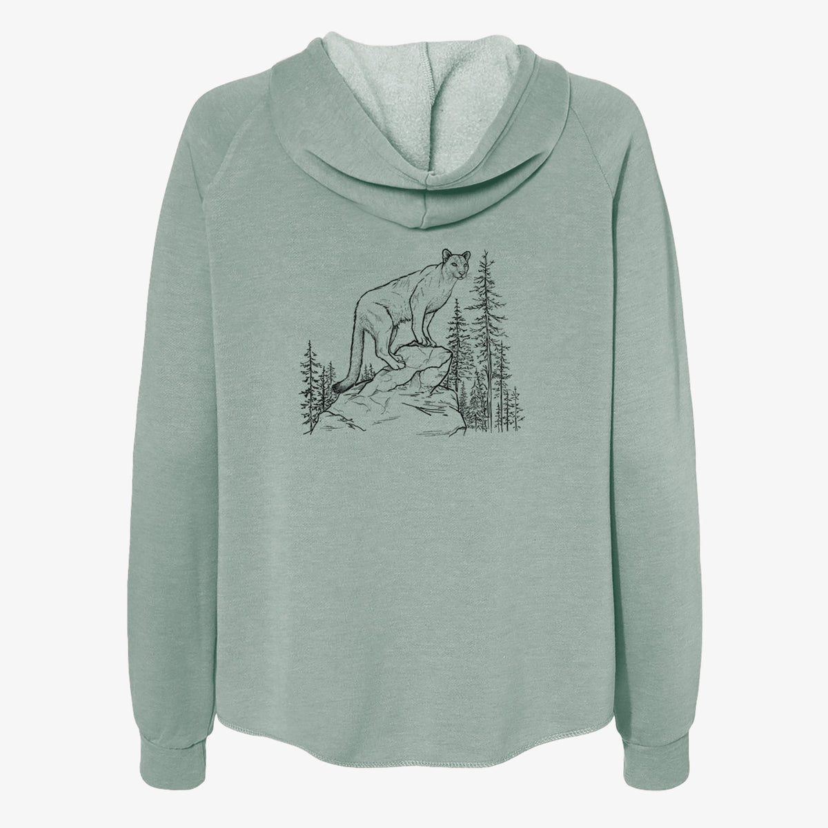 Mountain Lion - Puma concolor - Women's Cali Wave Zip-Up Sweatshirt