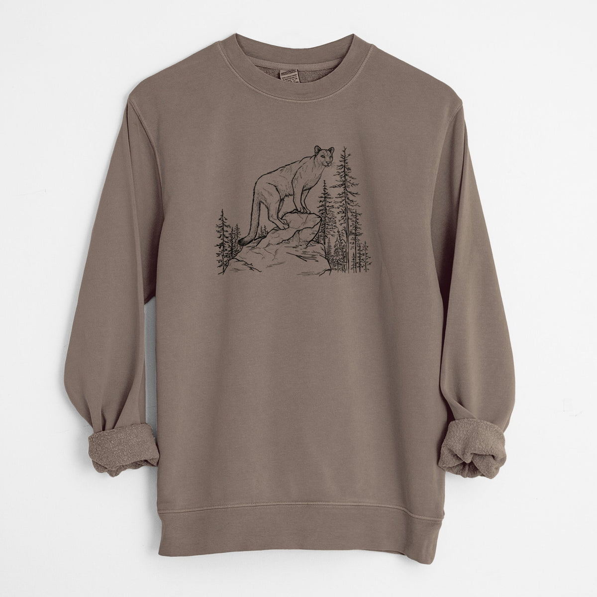 Mountain Lion - Puma concolor - Unisex Pigment Dyed Crew Sweatshirt