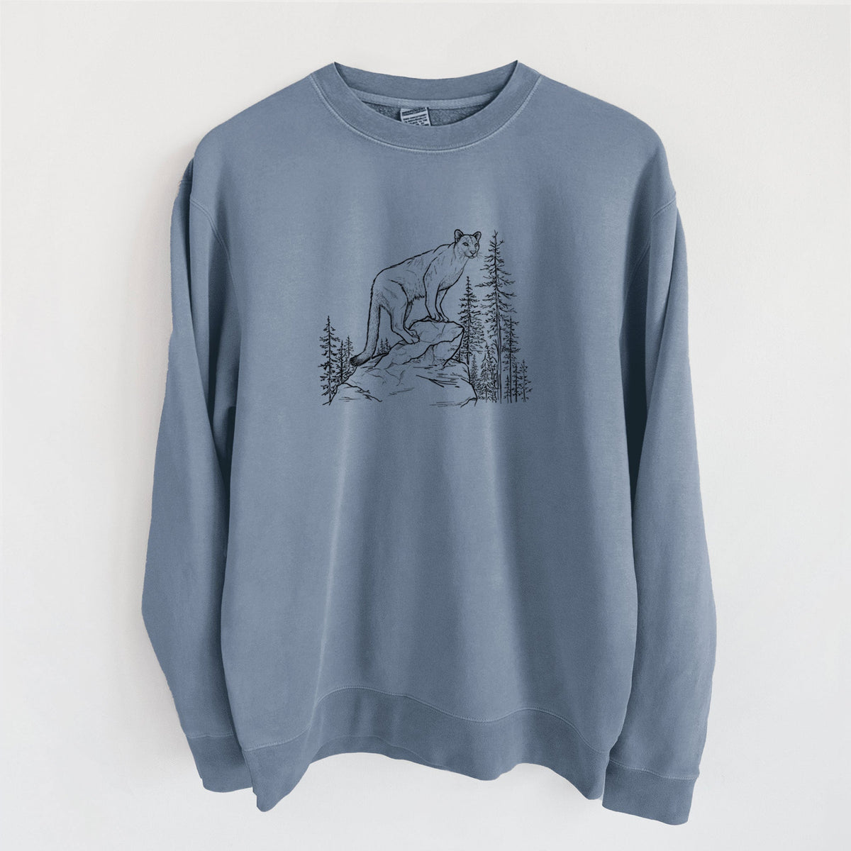 Mountain Lion - Puma concolor - Unisex Pigment Dyed Crew Sweatshirt