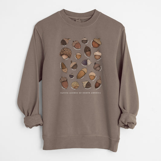Native Acorns of North America - Unisex Pigment Dyed Crew Sweatshirt