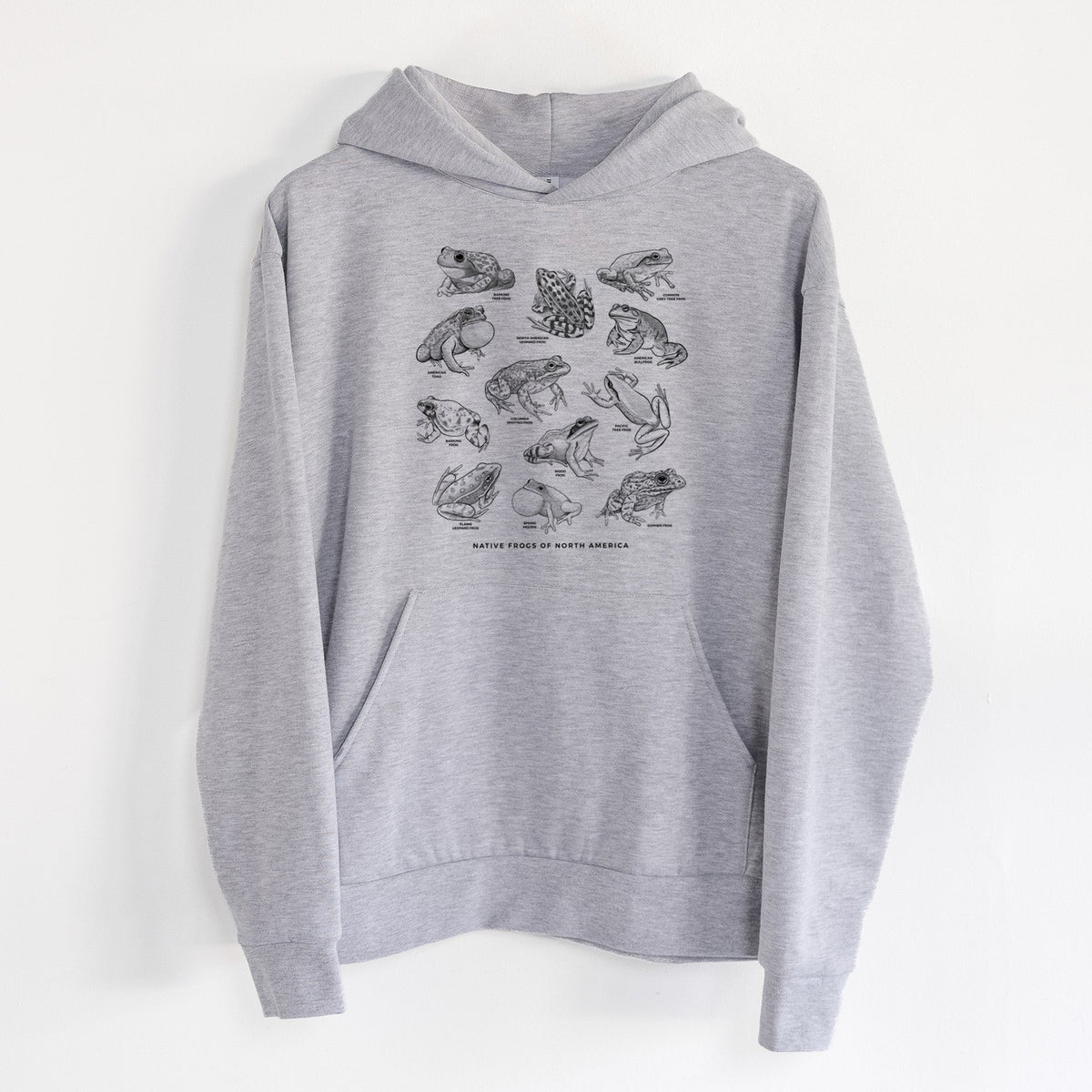 An Illustrated Guide to Native Frogs of North America  - Statement Midweight Hoodie