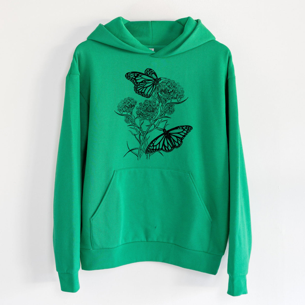 Narrowleaf Milkweed with Monarchs  - Statement Midweight Hoodie
