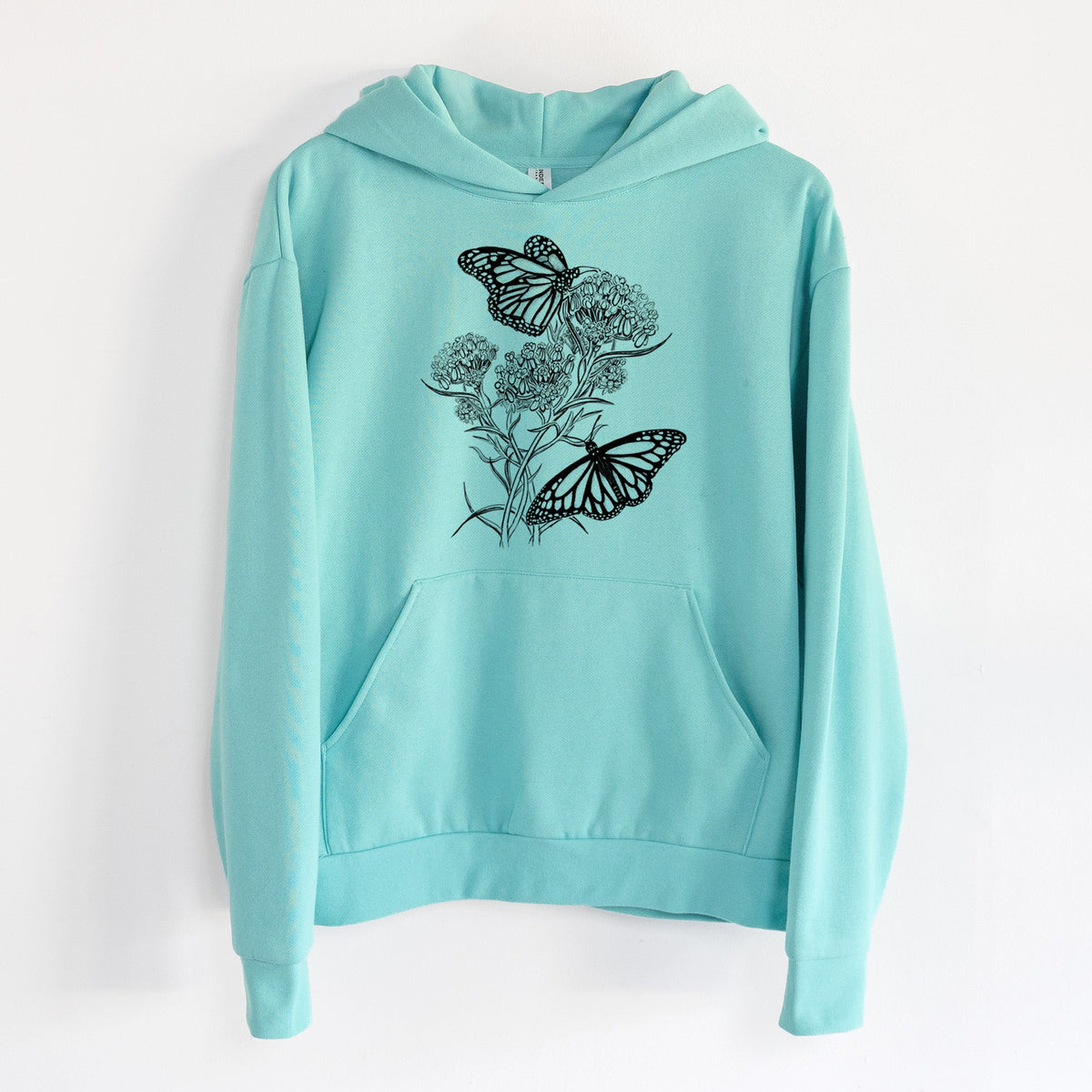 Narrowleaf Milkweed with Monarchs  - Statement Midweight Hoodie