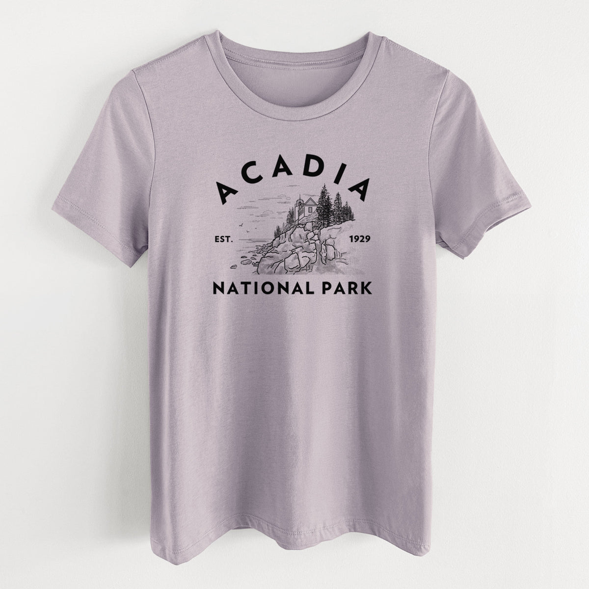 Acadia National Park - Women's Lightweight Relaxed Fit 100% Cotton Crewneck