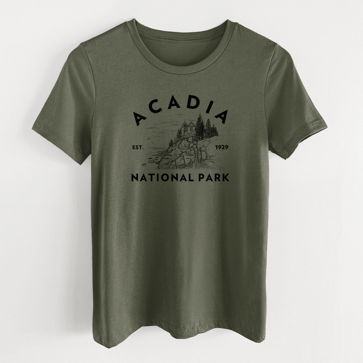 Acadia National Park - Women's Lightweight Relaxed Fit 100% Cotton Crewneck