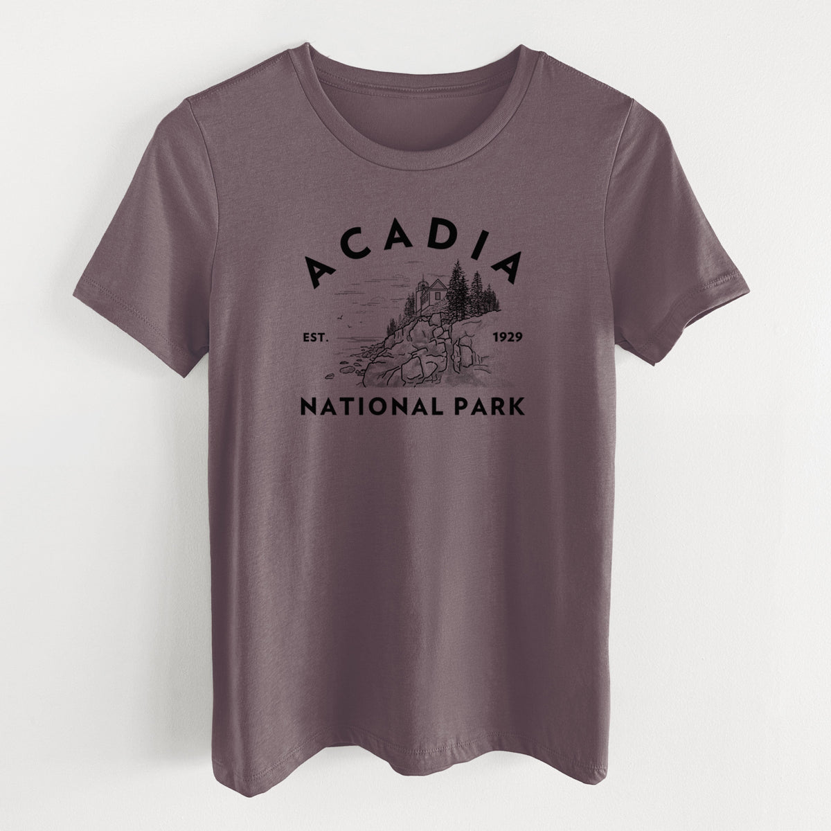 Acadia National Park - Women's Lightweight Relaxed Fit 100% Cotton Crewneck