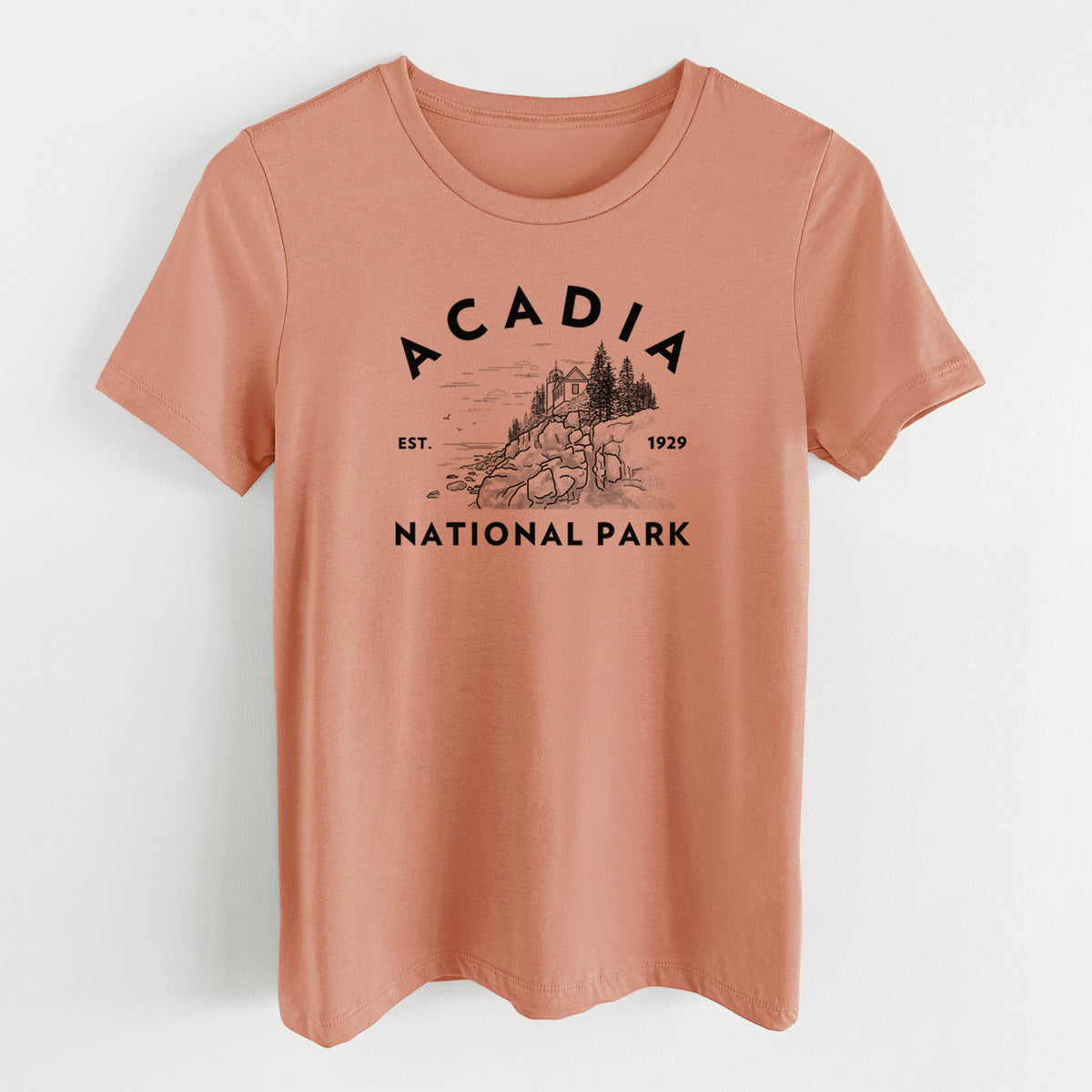 Acadia National Park - Women's Lightweight Relaxed Fit 100% Cotton Crewneck