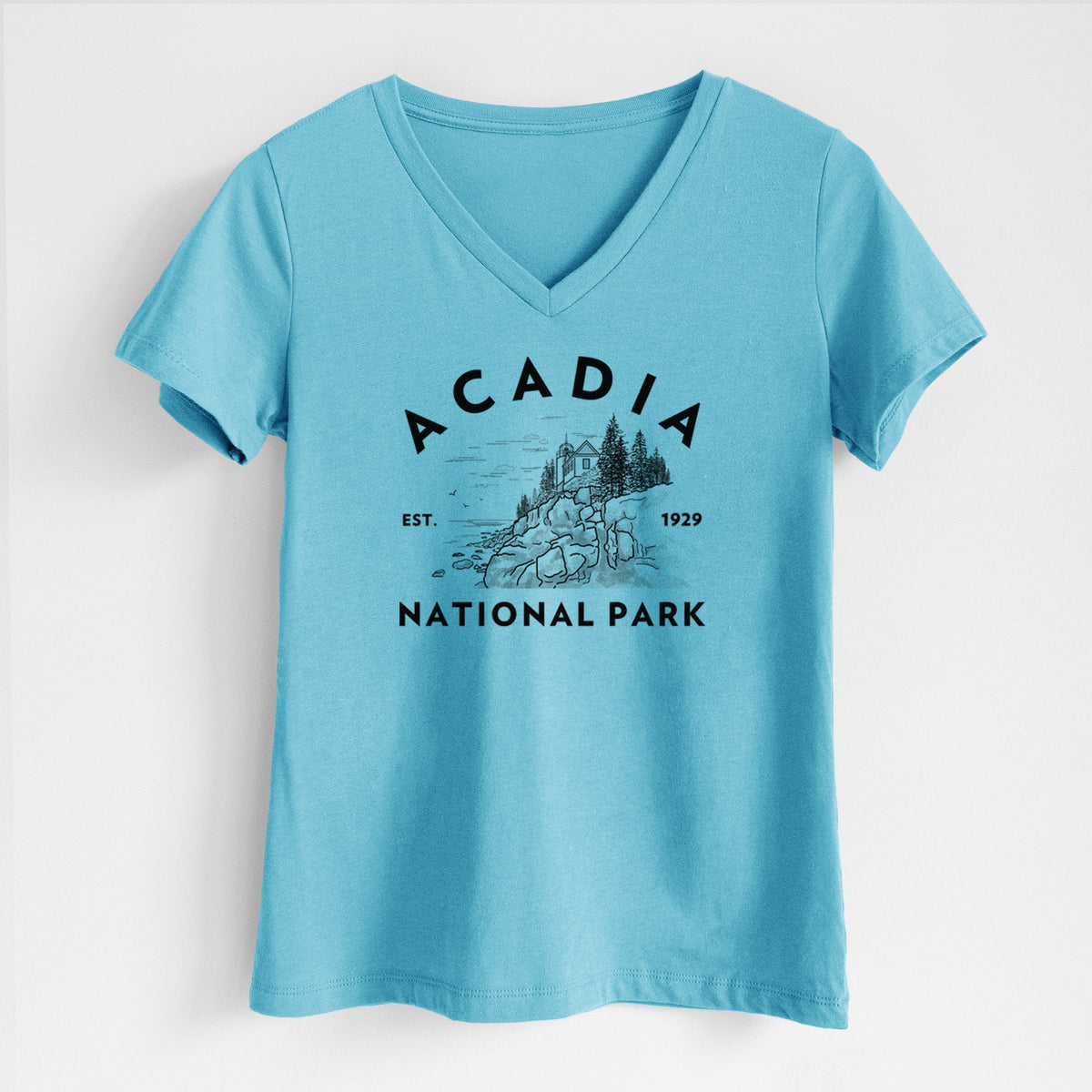 Acadia National Park - Women's Lightweight Relaxed Fit 100% Cotton V-neck
