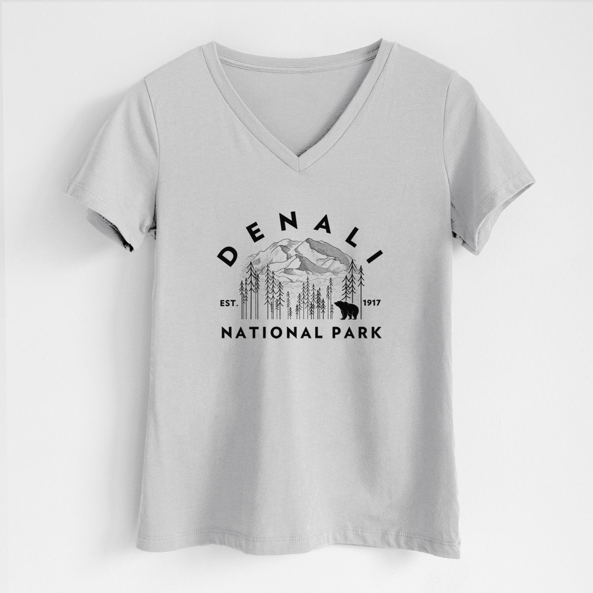 Denali National Park - Women's Lightweight Relaxed Fit 100% Cotton V-neck