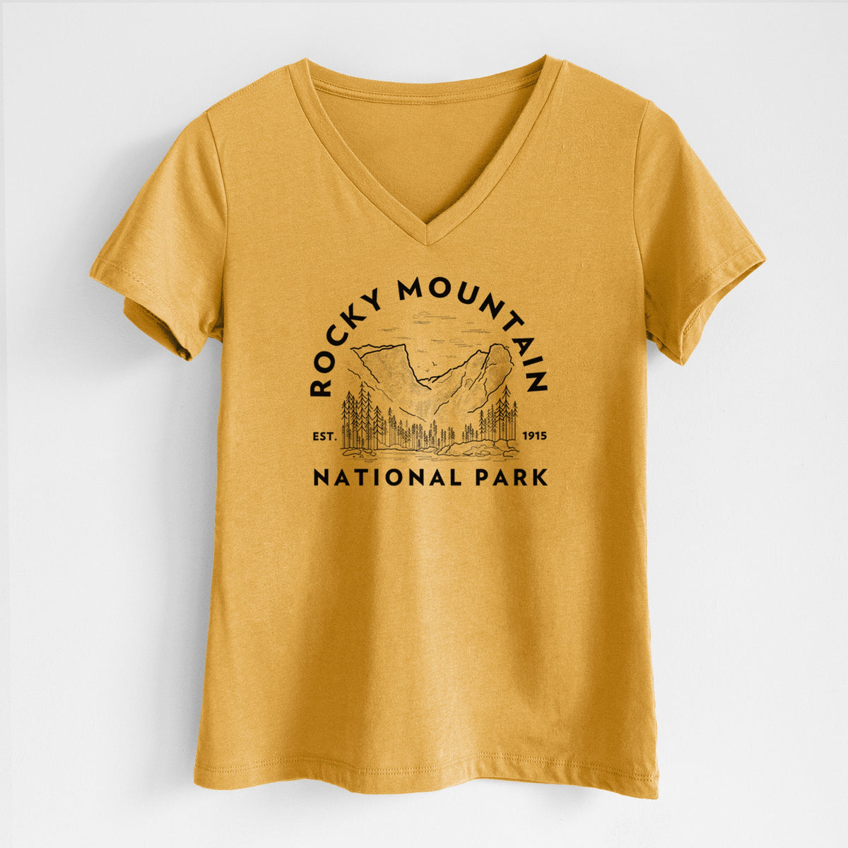 Rocky Mountain National Park - Women's Lightweight Relaxed Fit 100% Cotton V-neck
