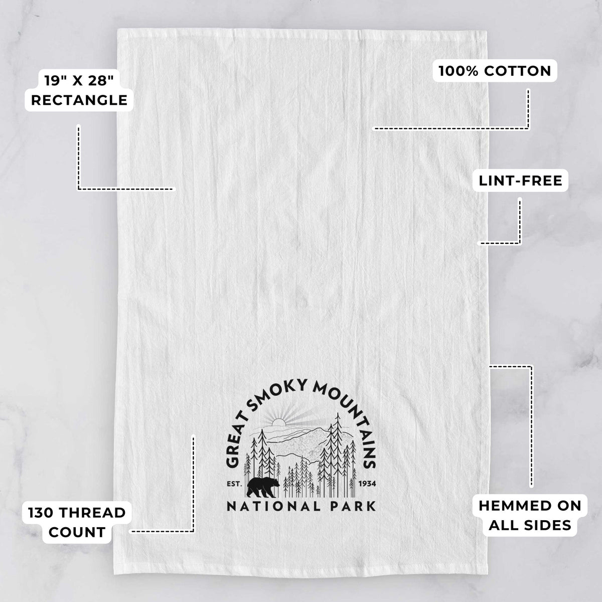 Great Smoky Mountains National Park Tea Towel