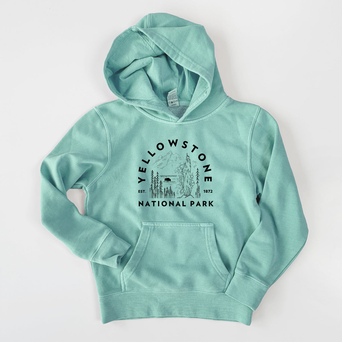 Yellowstone National Park - Youth Pigment Dyed Hoodie