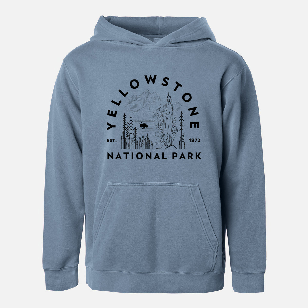 Yellowstone National Park - Youth Pigment Dyed Hoodie