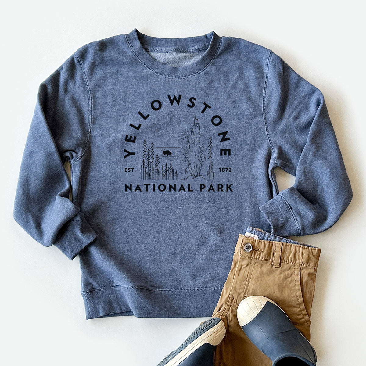 Yellowstone National Park - Youth Lightweight Crewneck Sweatshirt