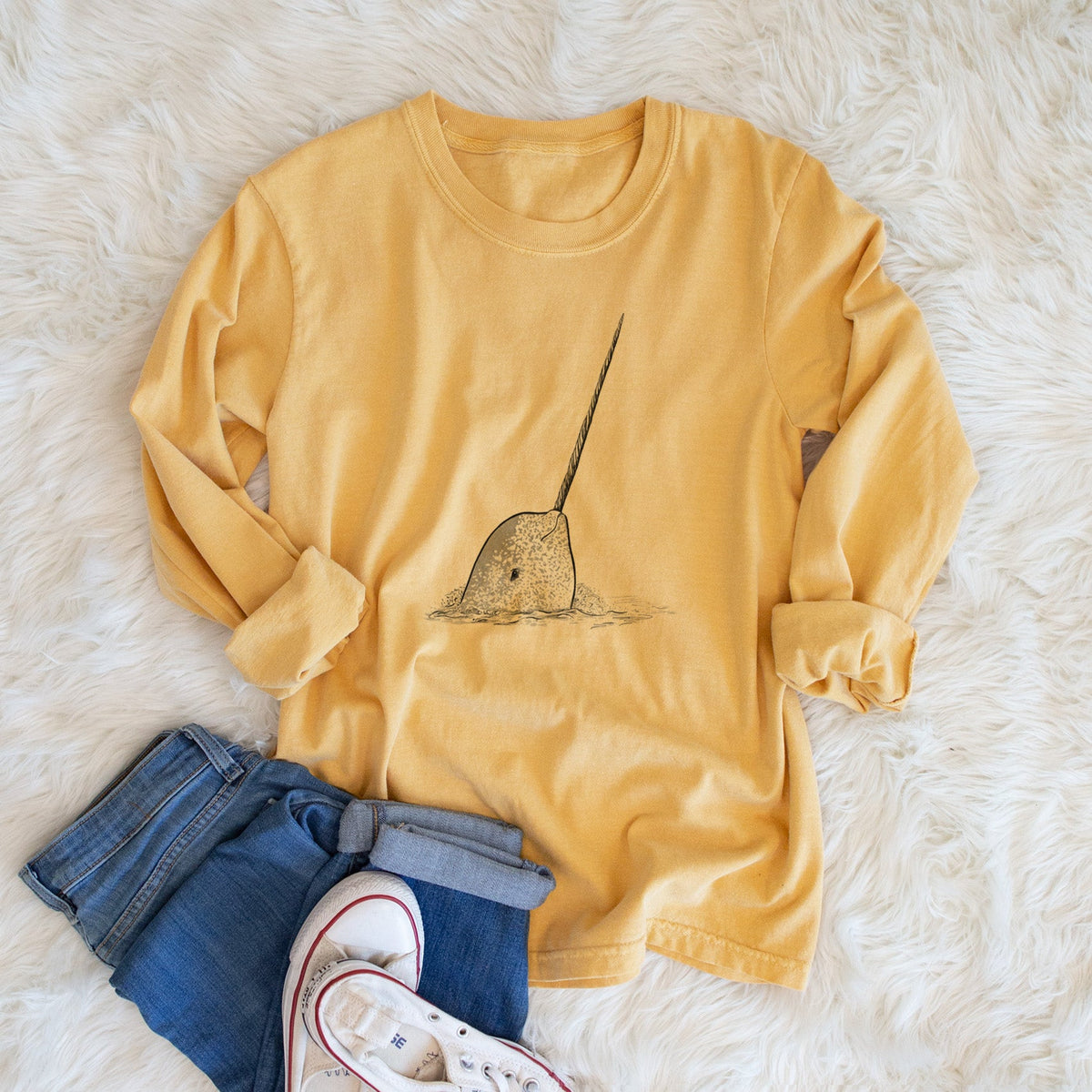 Narwhal - Monodon monoceros - Unisex Comfort Colors 100% Cotton Long Sleeve