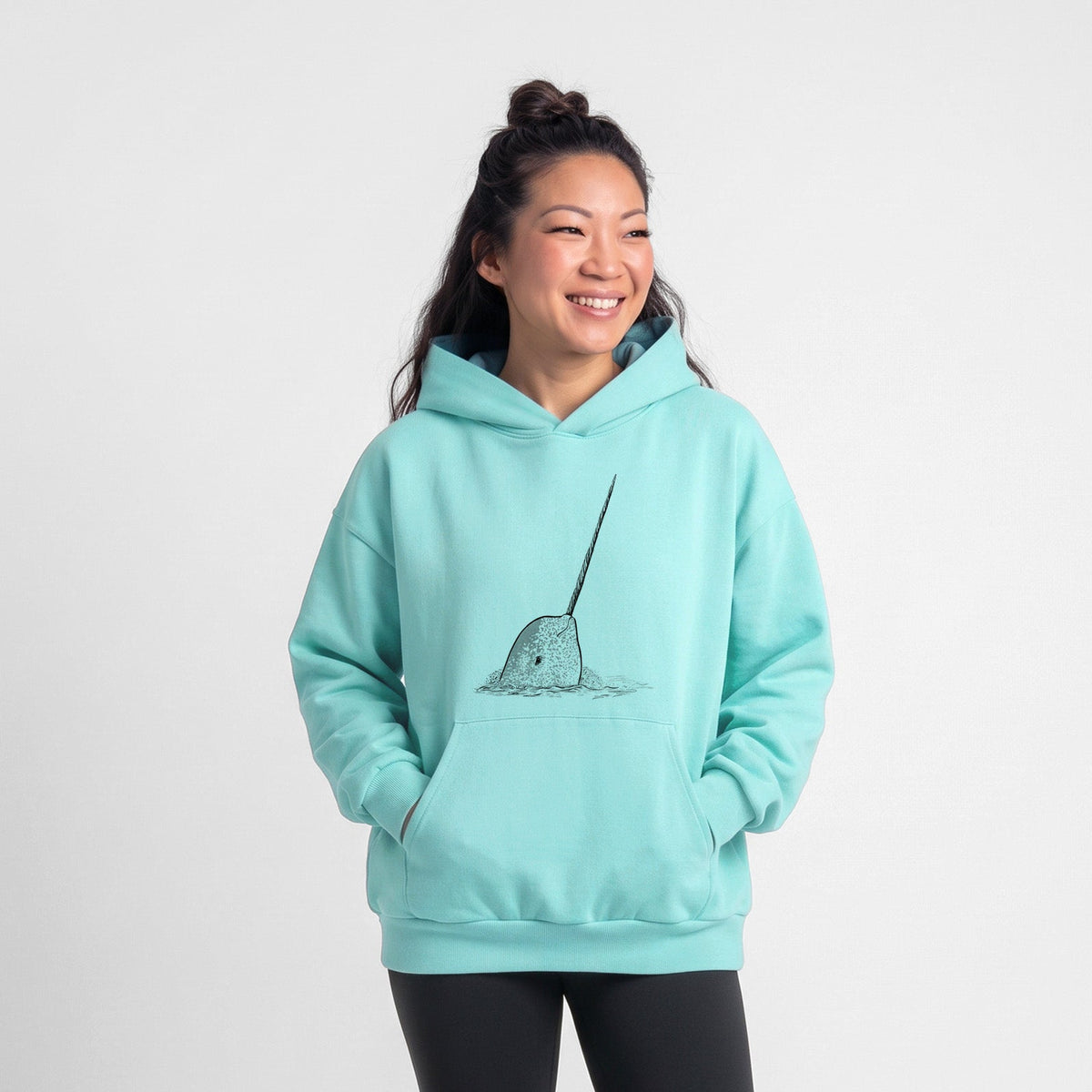 Narwhal - Monodon monoceros  - Statement Midweight Hoodie