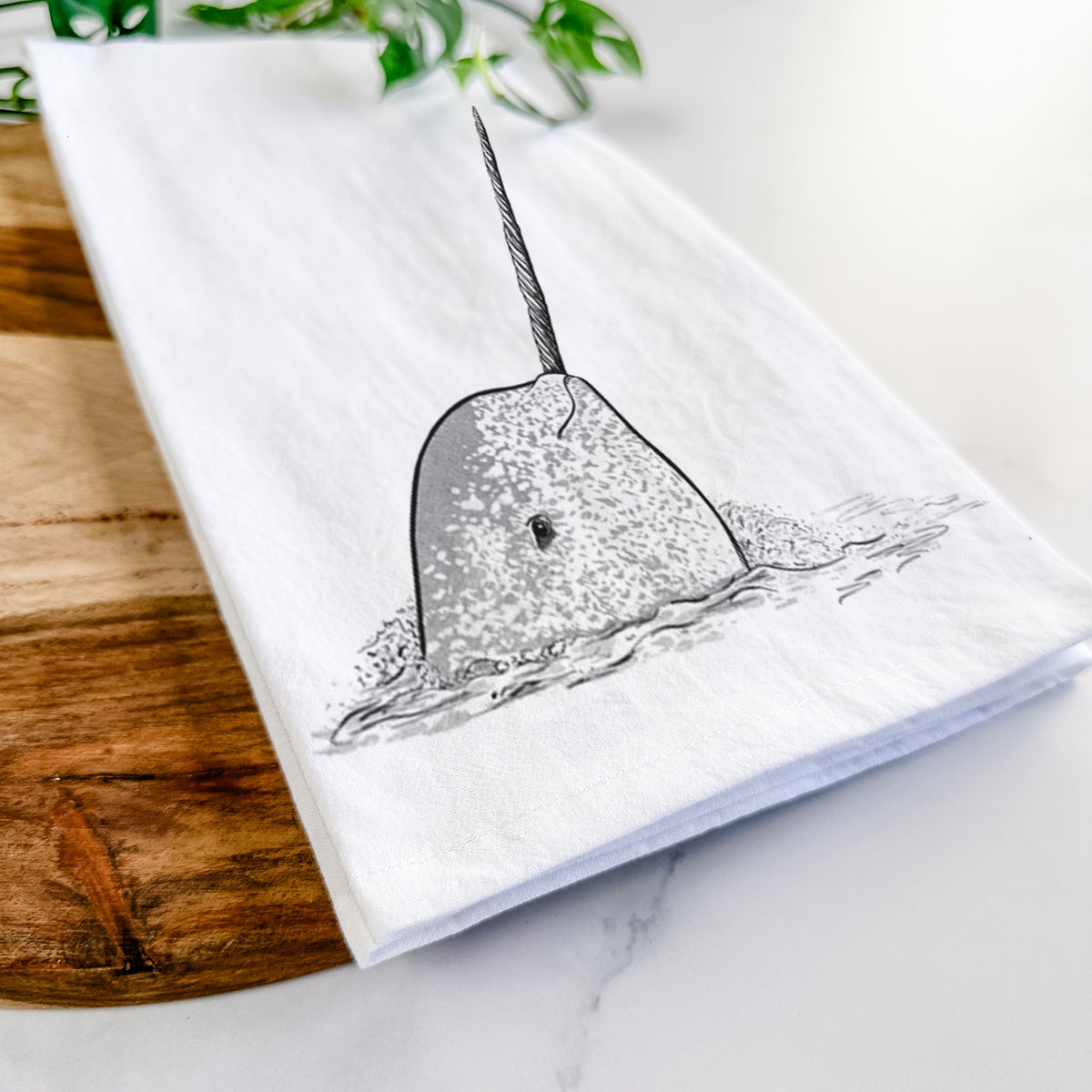 Narwhal - Monodon monoceros Tea Towel