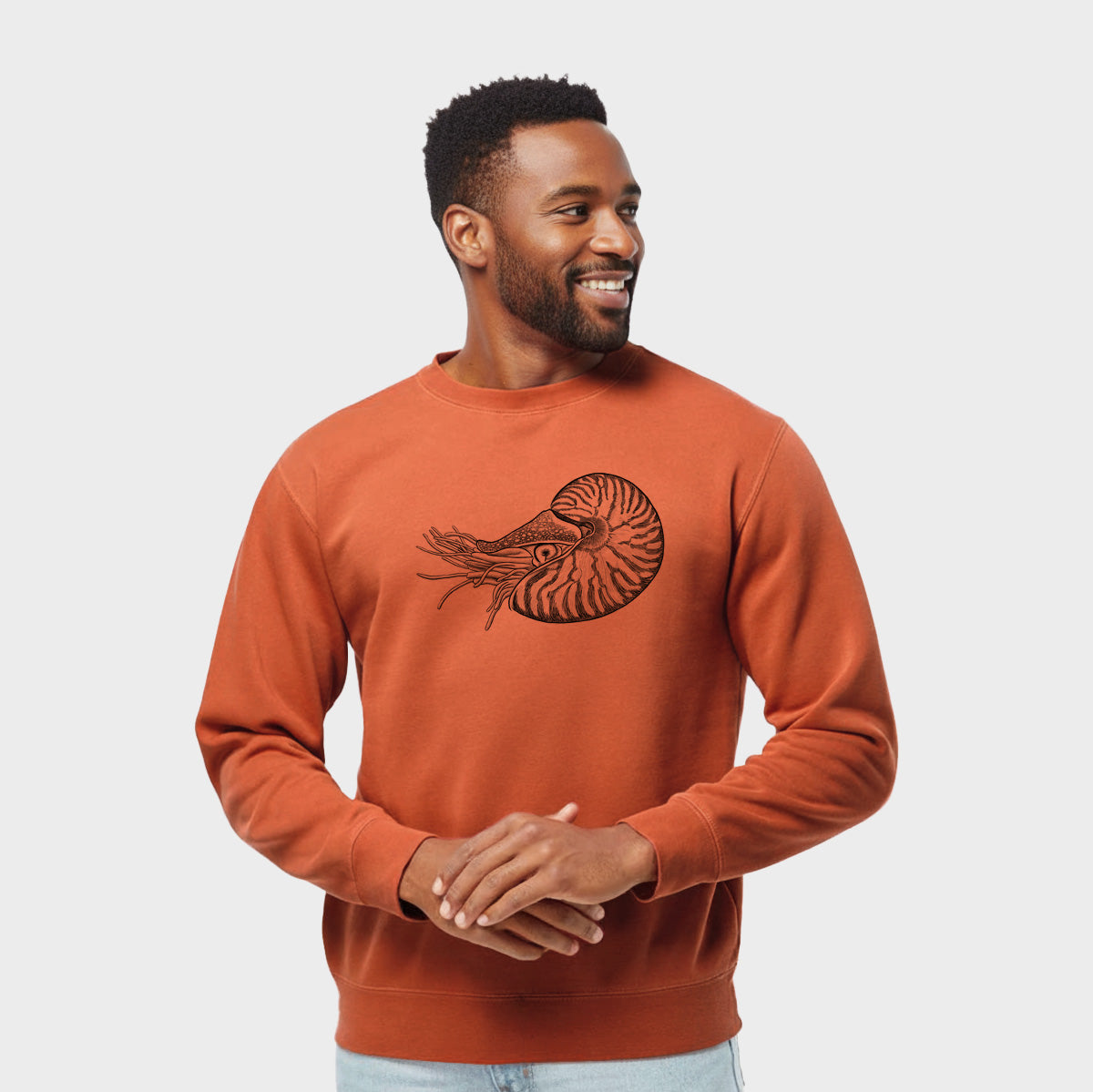 Palau Nautilus - Nautilus belauensis - Unisex Pigment Dyed Crew Sweatshirt
