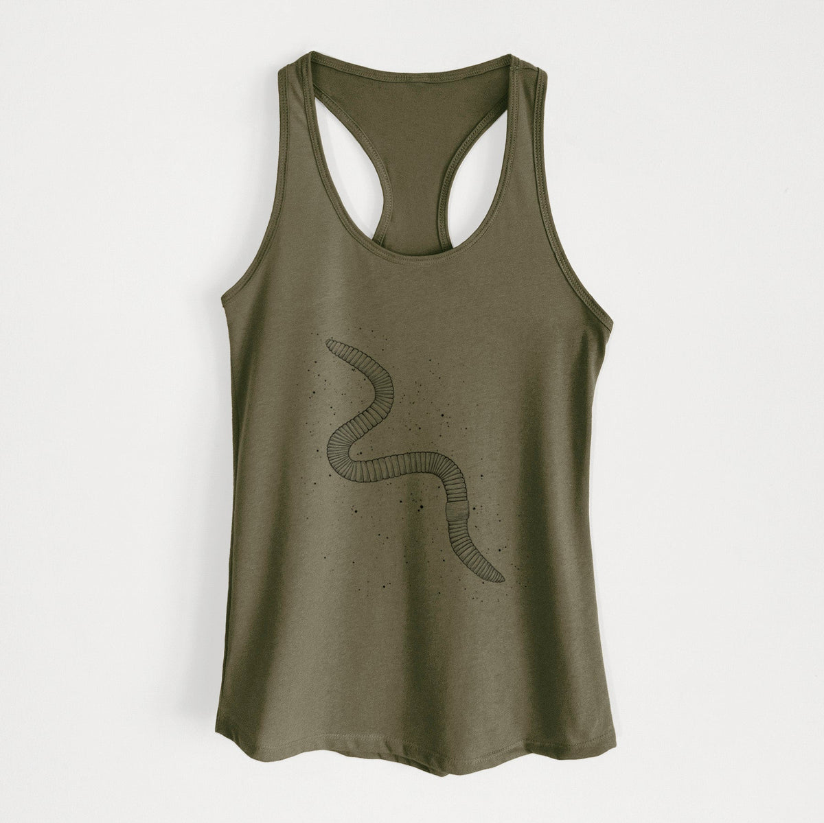 Common Earthworm - Nightcrawler - Lumbricus terrestris - Women's Racerback Tanktop
