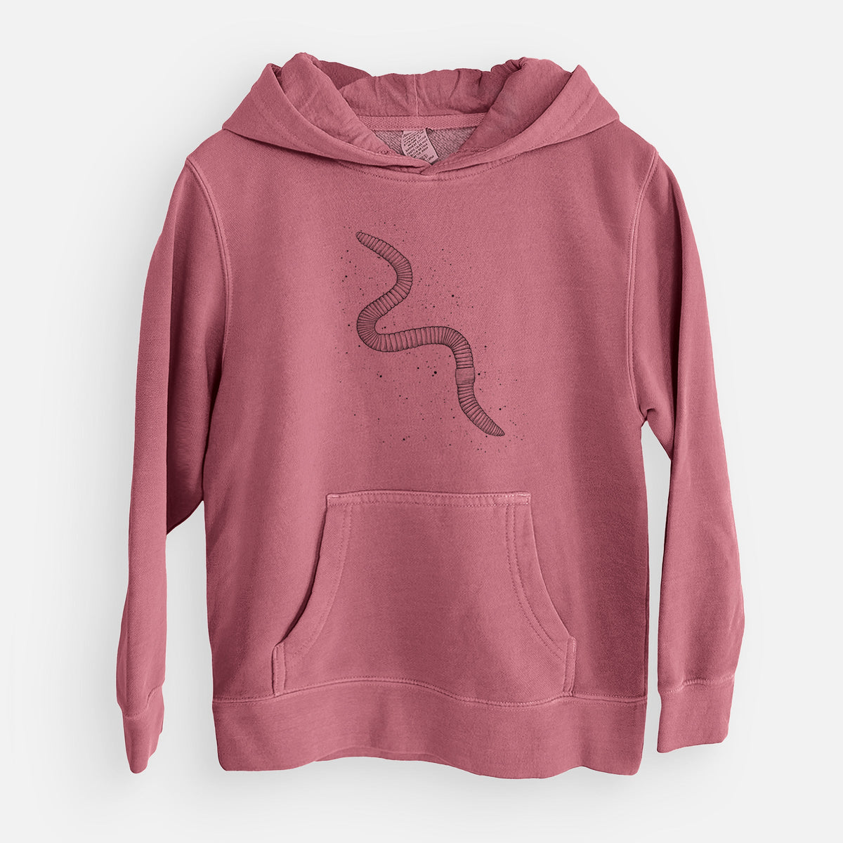 Common Earthworm - Nightcrawler - Lumbricus terrestris - Youth Pigment Dyed Hoodie