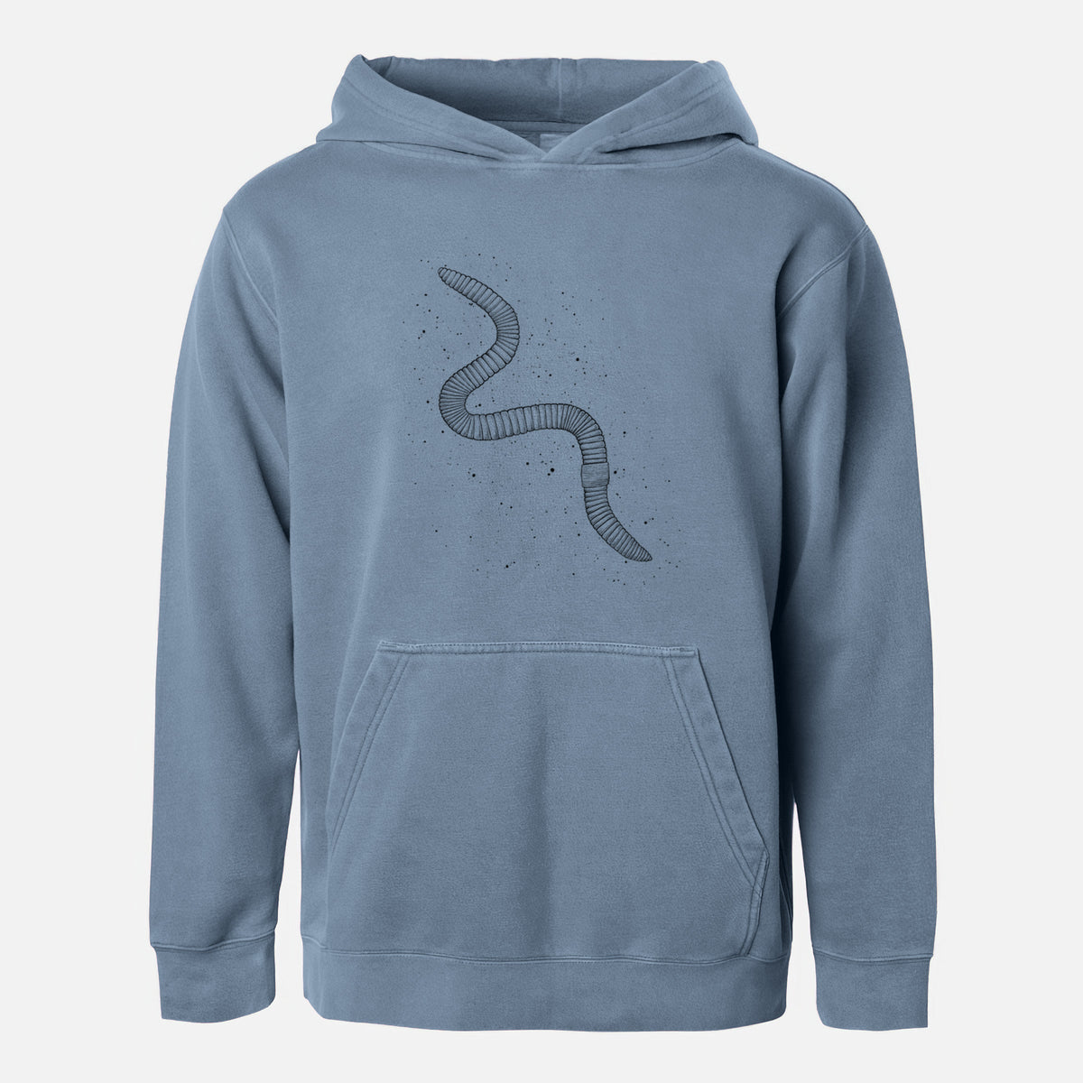 Common Earthworm - Nightcrawler - Lumbricus terrestris - Youth Pigment Dyed Hoodie
