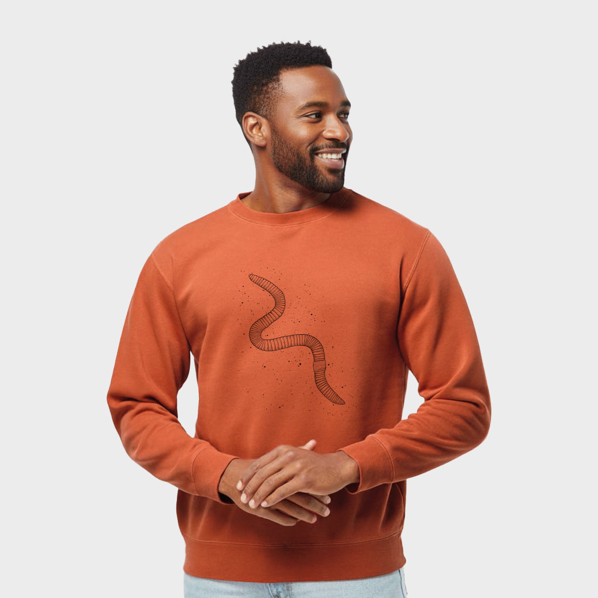 Common Earthworm - Nightcrawler - Lumbricus terrestris - Unisex Pigment Dyed Crew Sweatshirt