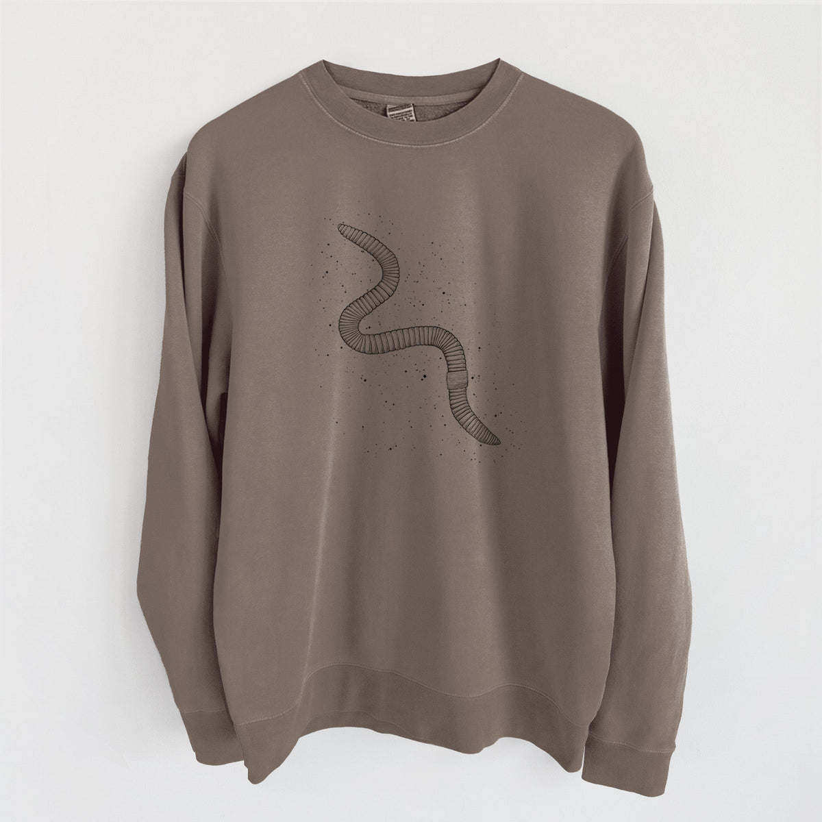 Common Earthworm - Nightcrawler - Lumbricus terrestris - Unisex Pigment Dyed Crew Sweatshirt