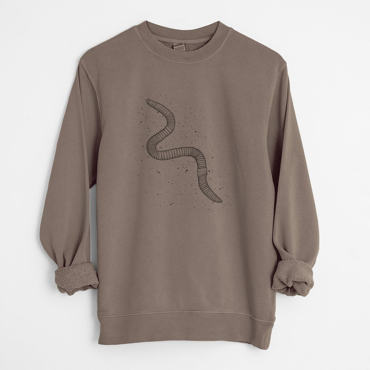 Common Earthworm - Nightcrawler - Lumbricus terrestris - Unisex Pigment Dyed Crew Sweatshirt