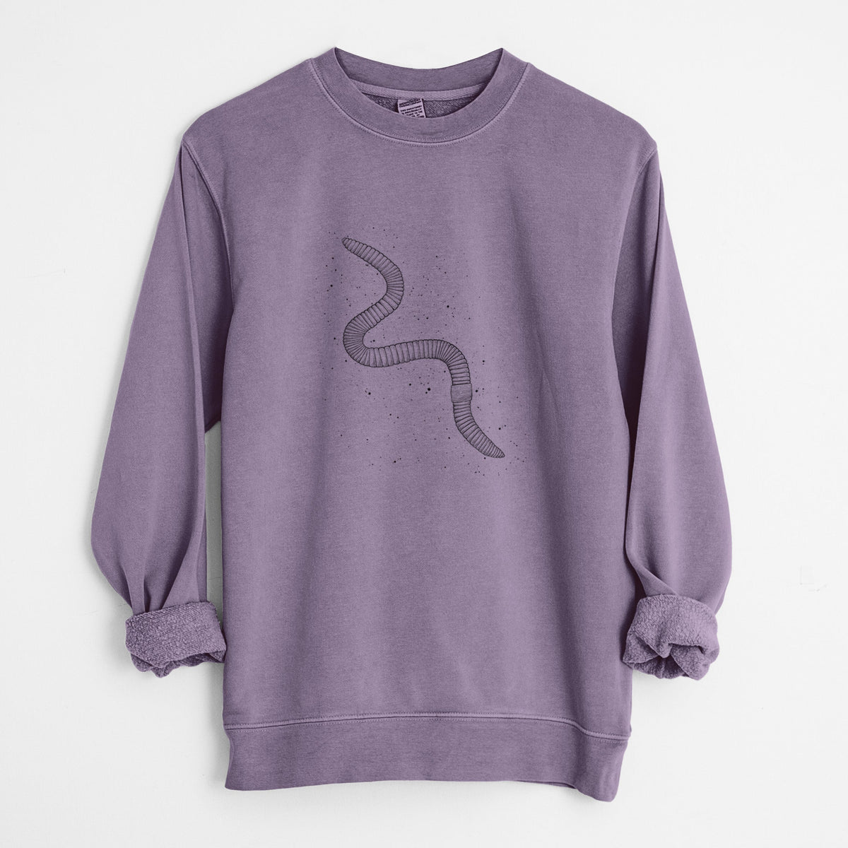 Common Earthworm - Nightcrawler - Lumbricus terrestris - Unisex Pigment Dyed Crew Sweatshirt