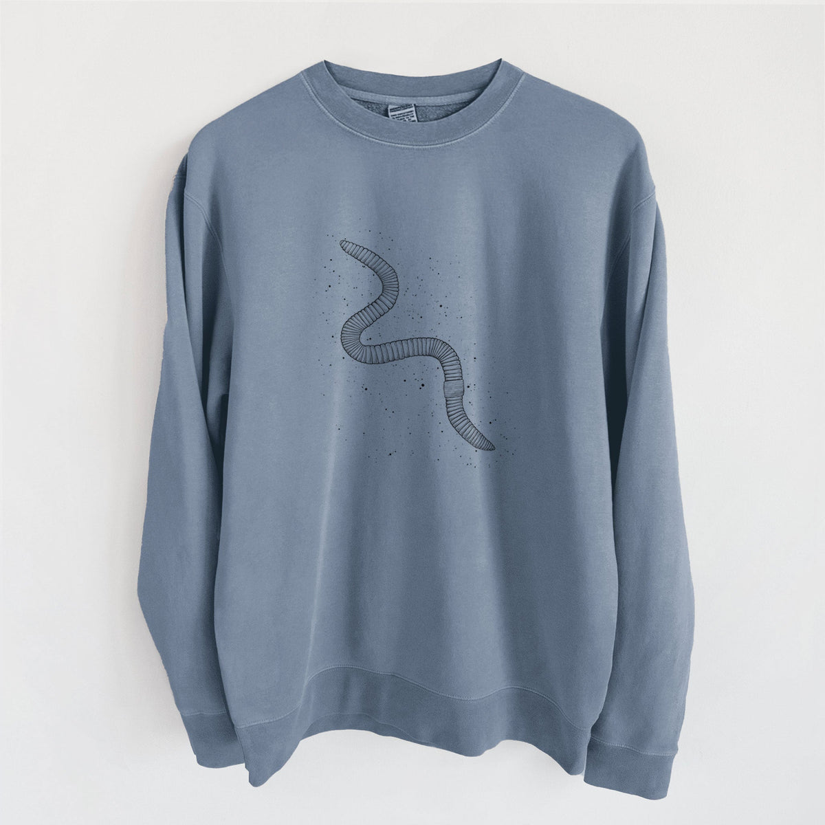Common Earthworm - Nightcrawler - Lumbricus terrestris - Unisex Pigment Dyed Crew Sweatshirt