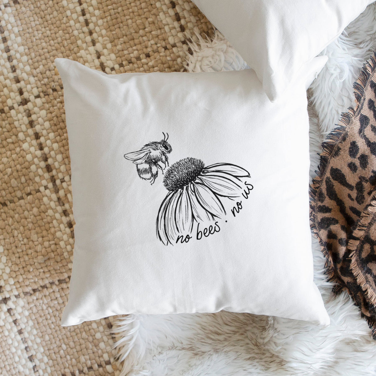 No Bees No Us - Throw Pillow Cover