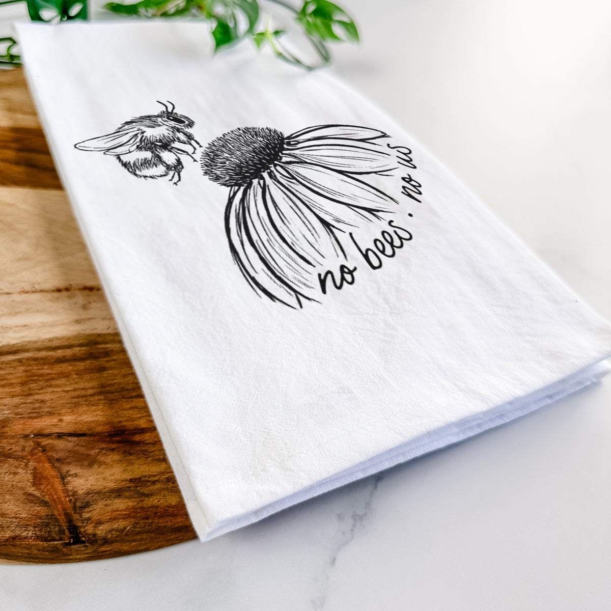 No Bees No Us Tea Towel