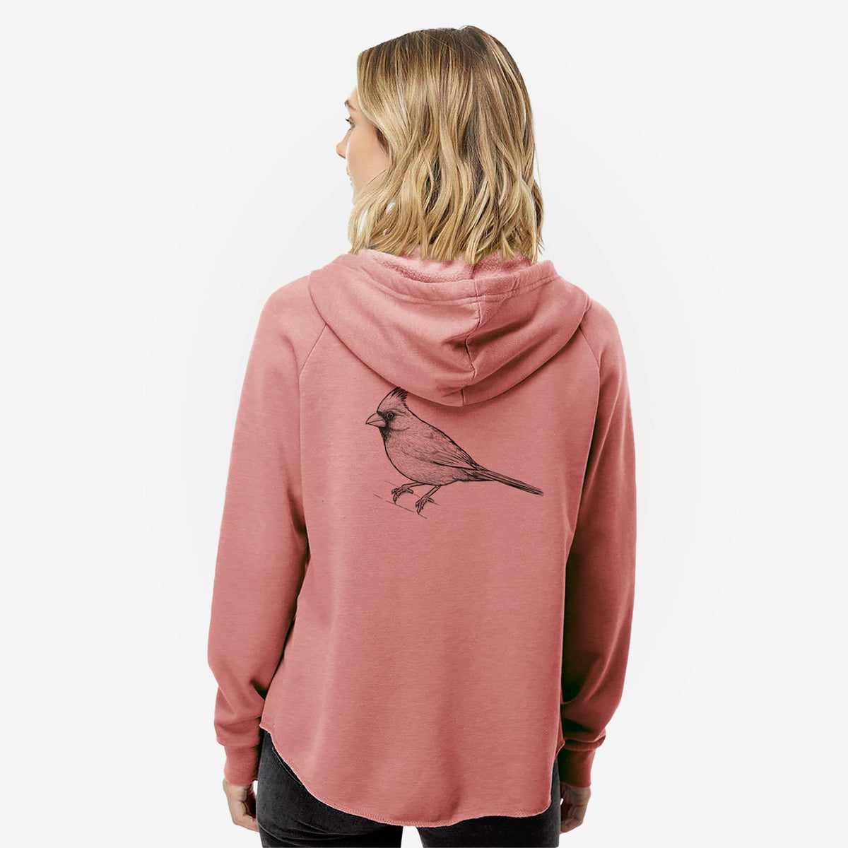 Northern Cardinal - Cardinalis cardinalis - Women's Cali Wave Zip-Up Sweatshirt