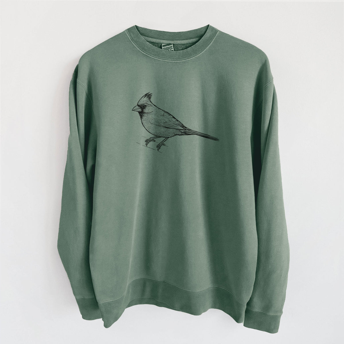 Northern Cardinal - Cardinalis cardinalis - Unisex Pigment Dyed Crew Sweatshirt