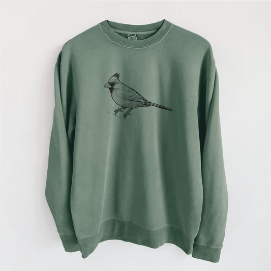 Northern Cardinal - Cardinalis cardinalis - Unisex Pigment Dyed Crew Sweatshirt