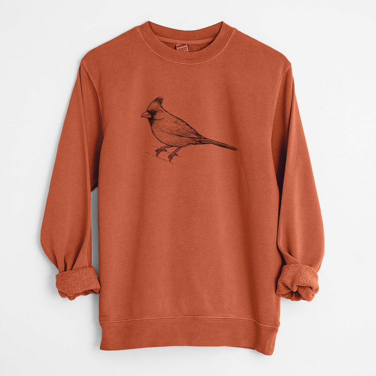 Northern Cardinal - Cardinalis cardinalis - Unisex Pigment Dyed Crew Sweatshirt