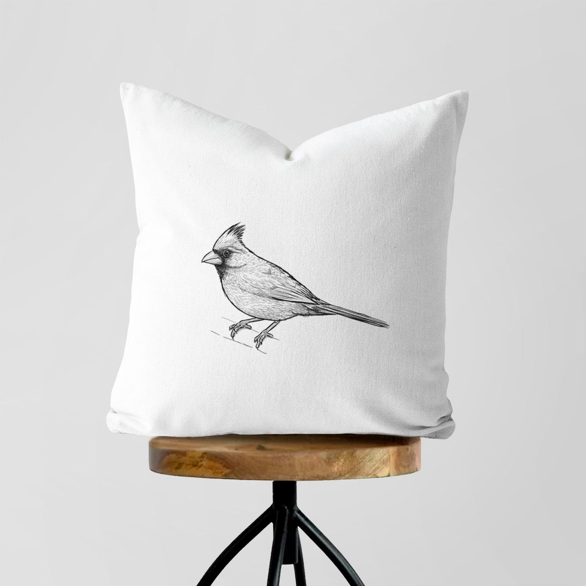 Northern Cardinal - Cardinalis cardinalis - Throw Pillow Cover