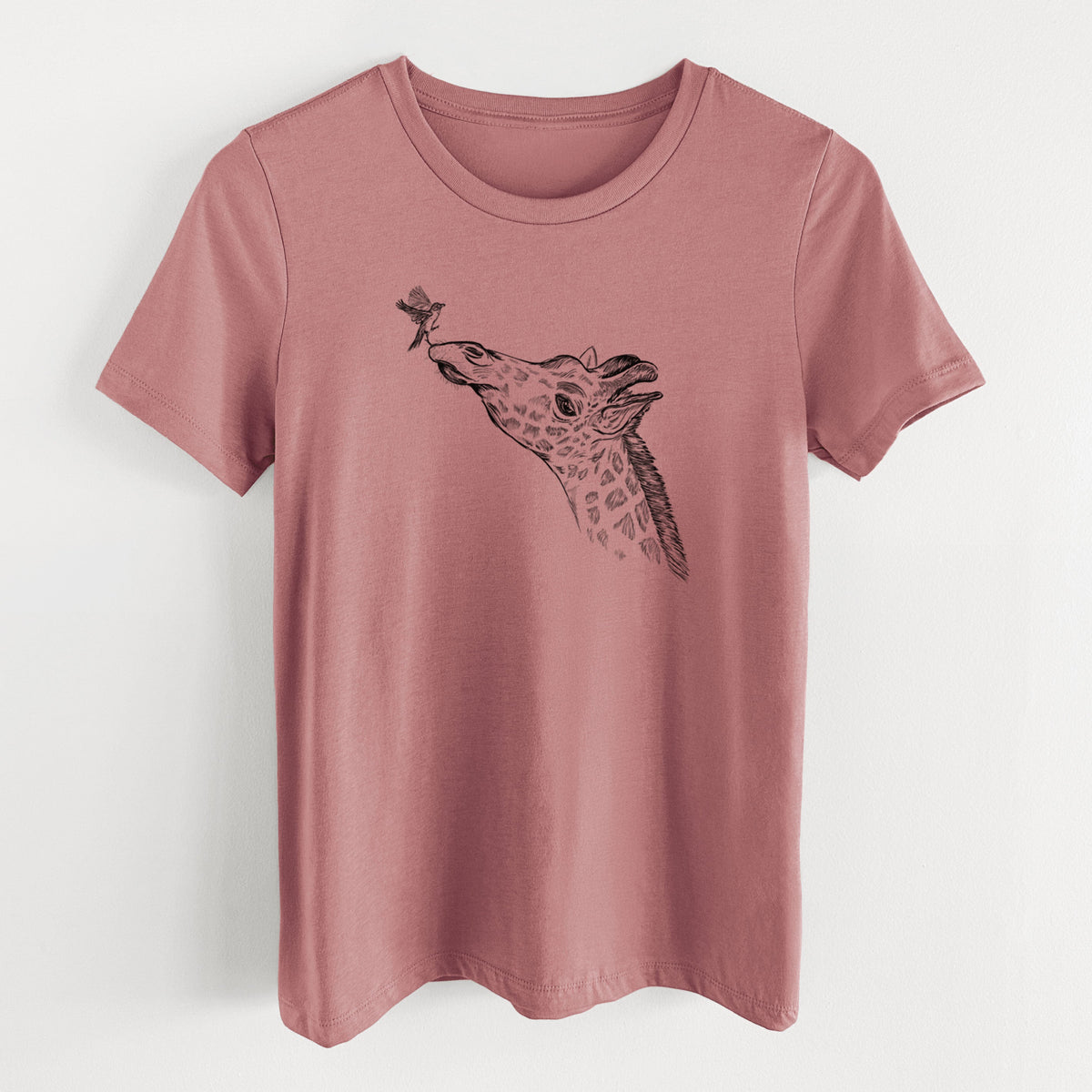 Northern Giraffe - Giraffa camelopardalis - Women's Lightweight Relaxed Fit 100% Cotton Crewneck