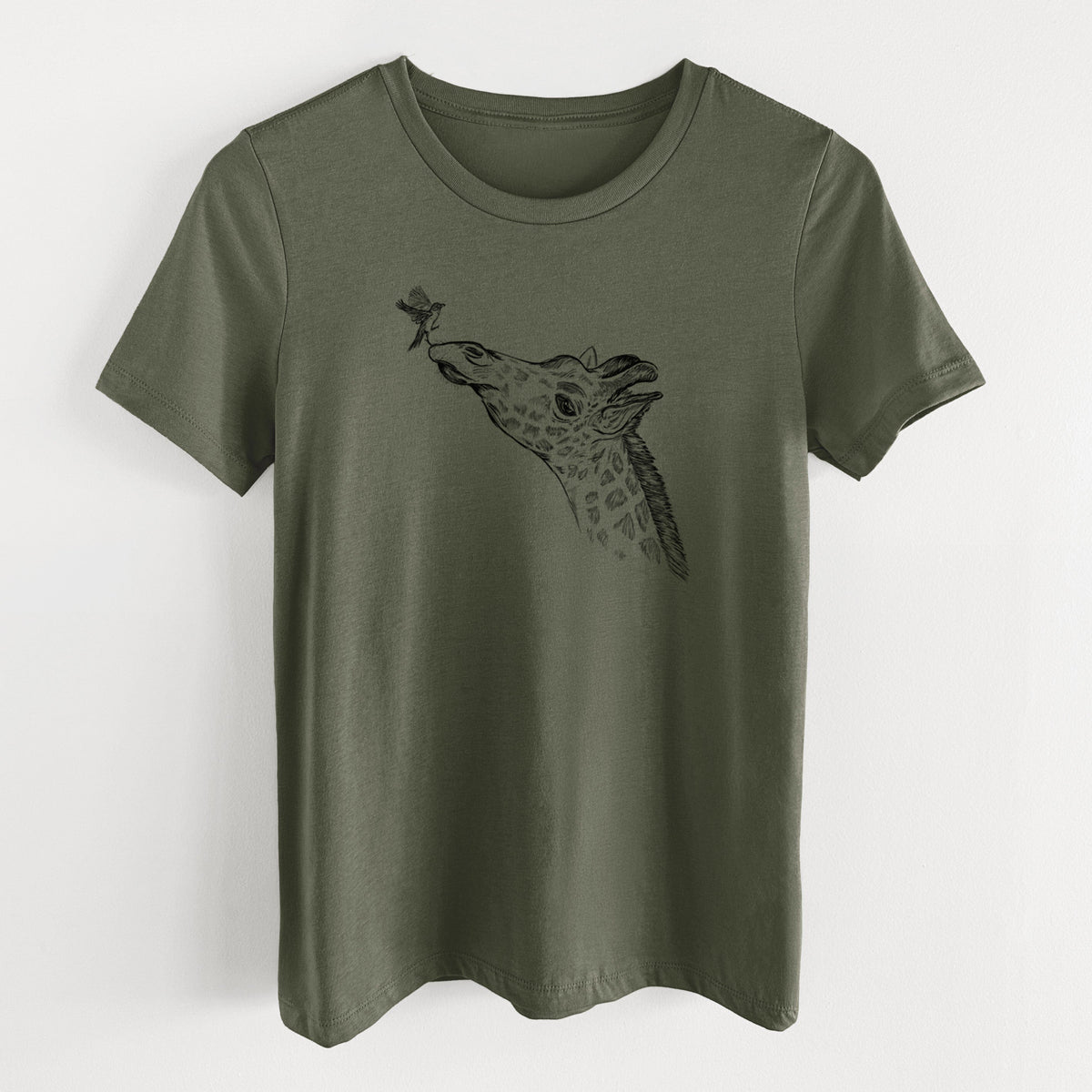 Northern Giraffe - Giraffa camelopardalis - Women's Lightweight Relaxed Fit 100% Cotton Crewneck