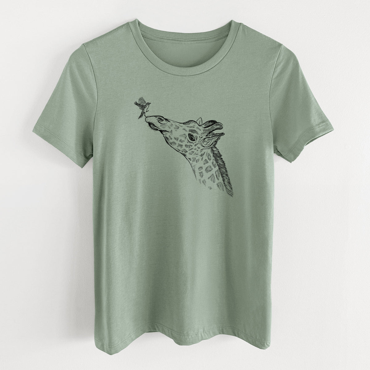 Northern Giraffe - Giraffa camelopardalis - Women's Lightweight Relaxed Fit 100% Cotton Crewneck