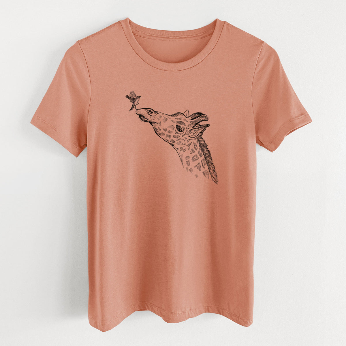 Northern Giraffe - Giraffa camelopardalis - Women's Lightweight Relaxed Fit 100% Cotton Crewneck