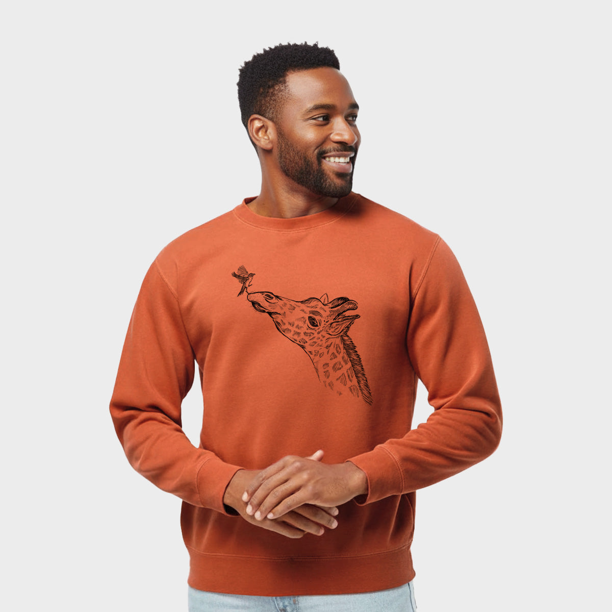 Northern Giraffe - Giraffa camelopardalis - Unisex Pigment Dyed Crew Sweatshirt