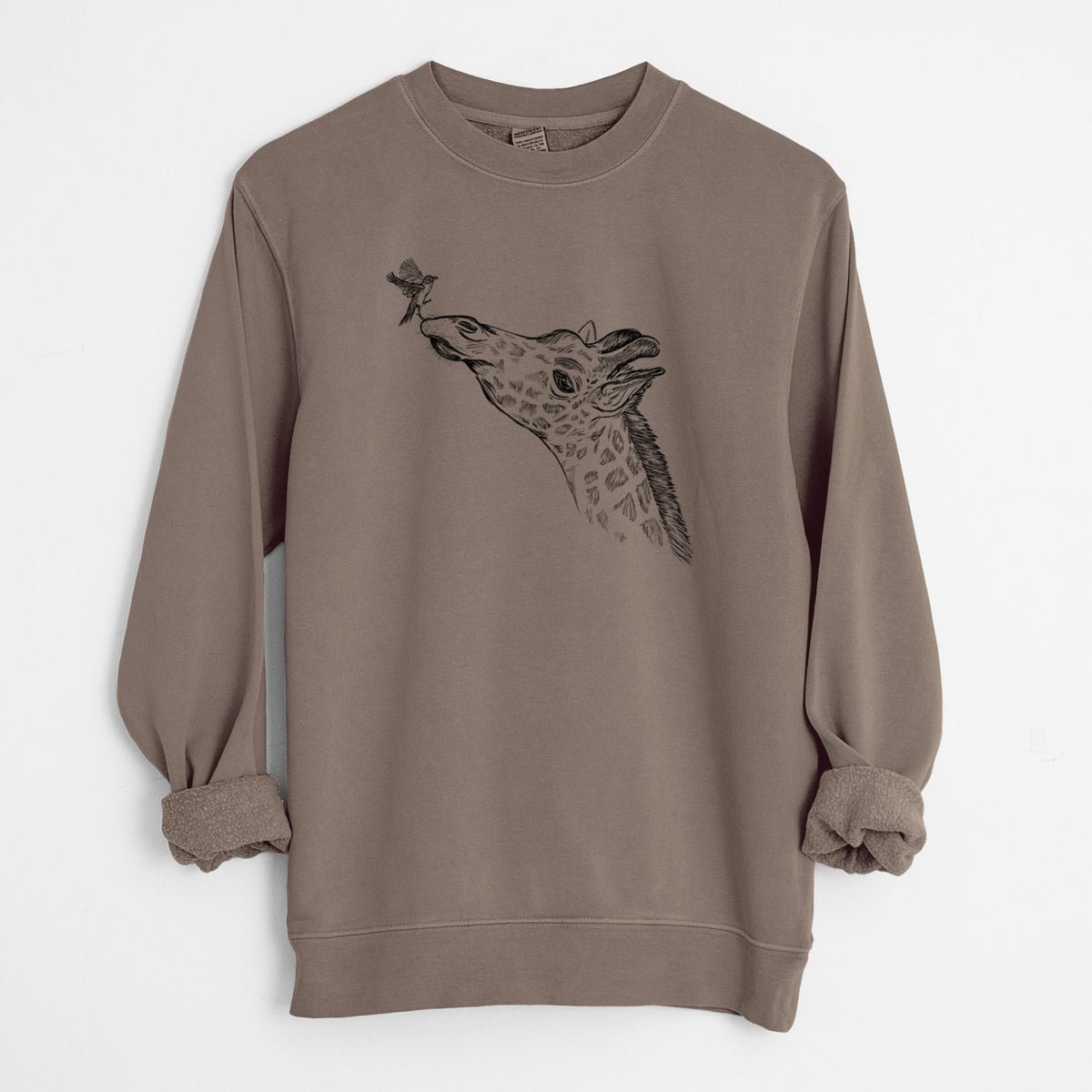 Northern Giraffe - Giraffa camelopardalis - Unisex Pigment Dyed Crew Sweatshirt