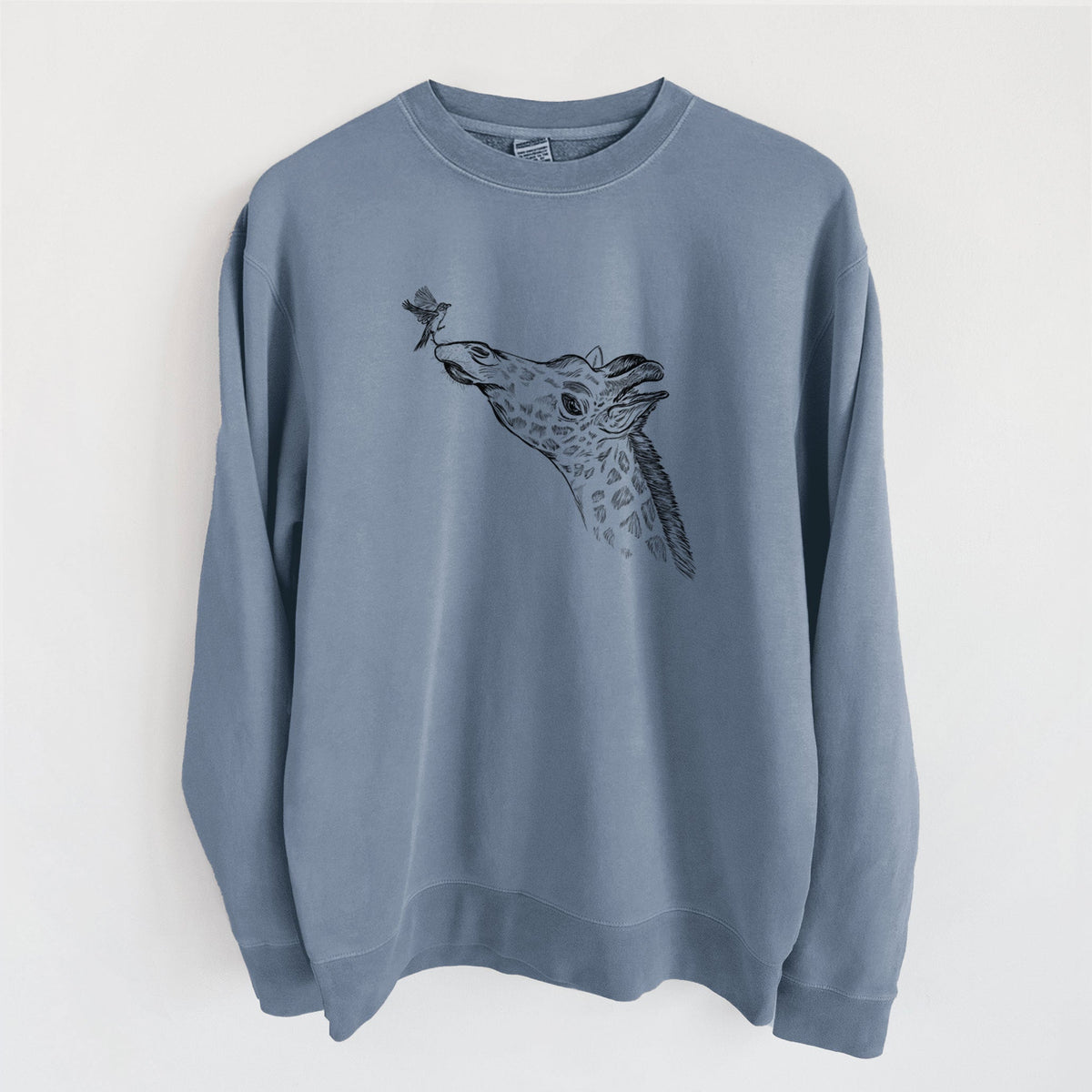 Northern Giraffe - Giraffa camelopardalis - Unisex Pigment Dyed Crew Sweatshirt
