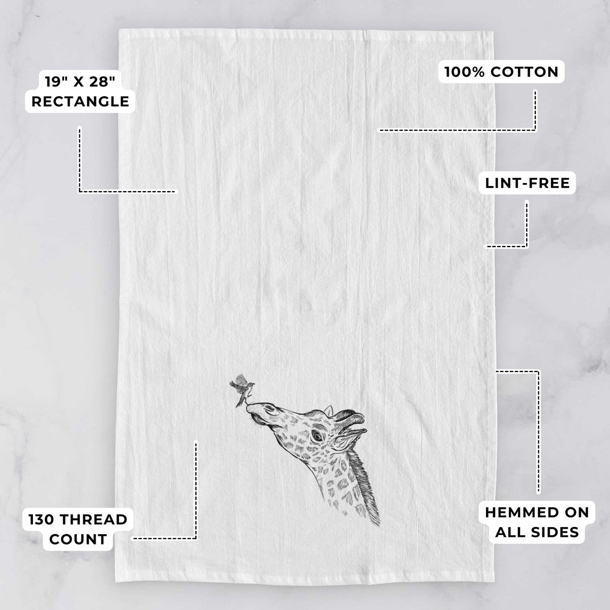 Northern Giraffe - Giraffa camelopardalis Tea Towel